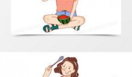 吃瓜的女孩手绘,吃瓜女孩的趣味日常